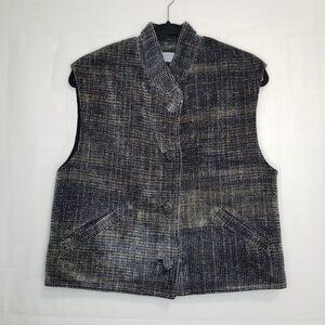 Bibi Stein Handweaver Art-to-Wear button up vest black multi one size M/L?
